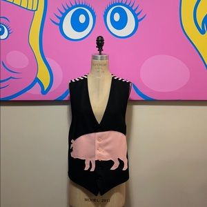 Moschino Cheap & Chic Wool Pink Pig Vest